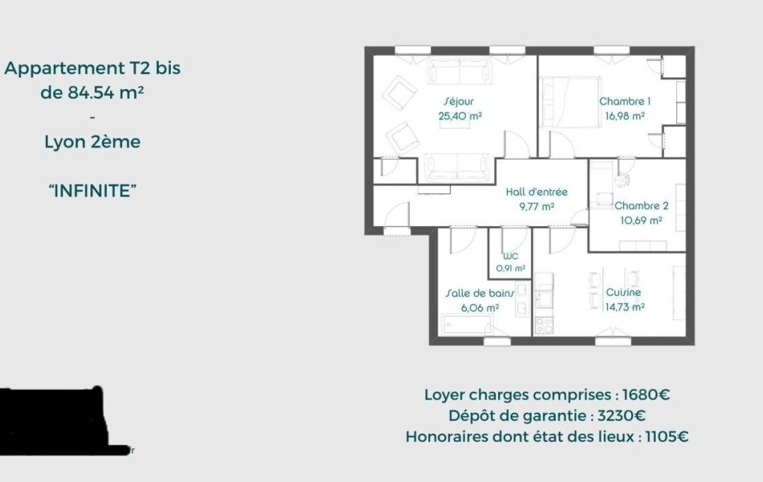 LOGI-C : Appartement | LYON (69002) | 85 m2 | 1 515 € 