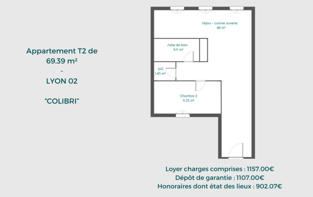 LOGI-C : Appartement | LYON (69002) | 69 m2 | 1 157 € 