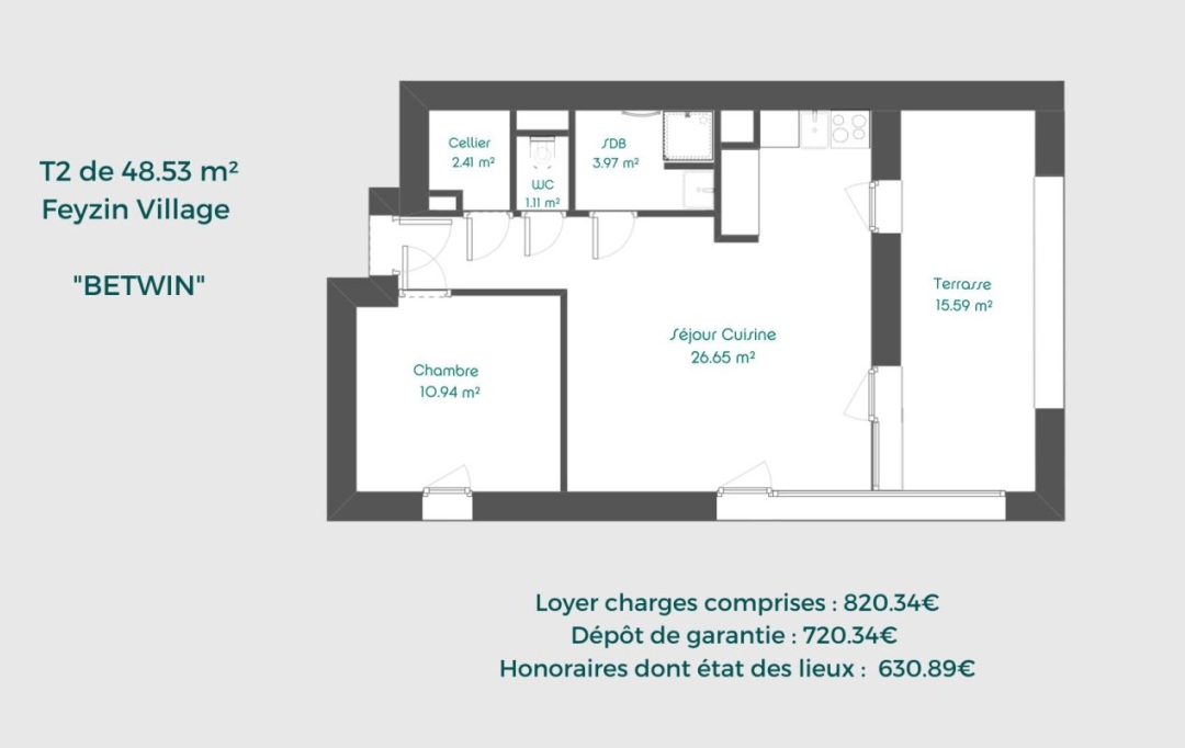 LOGI-C : Appartement | FEYZIN (69320) | 49 m2 | 820 € 